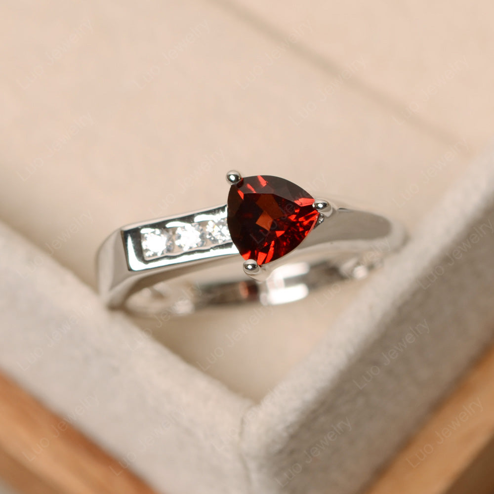 Dainty Arrow Garnet Promise Ring For Girls - LUO Jewelry