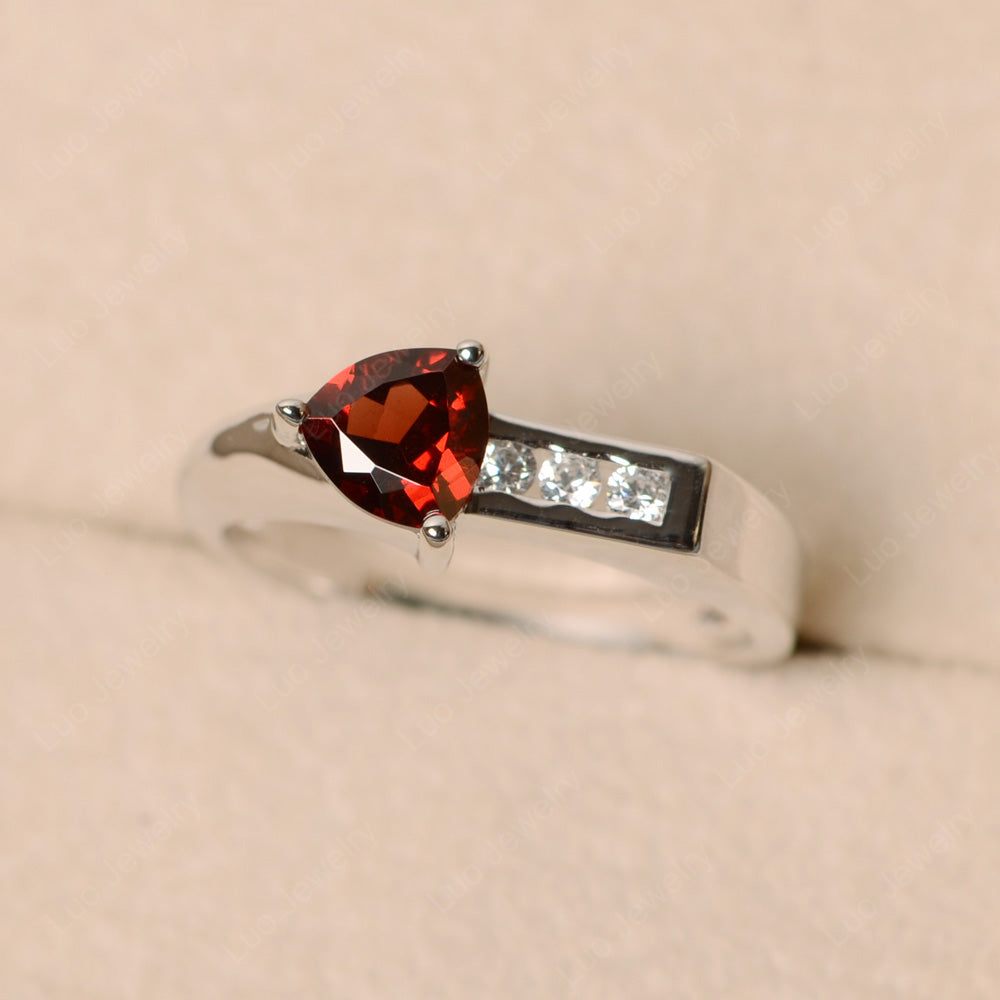 Dainty Arrow Garnet Promise Ring For Girls - LUO Jewelry