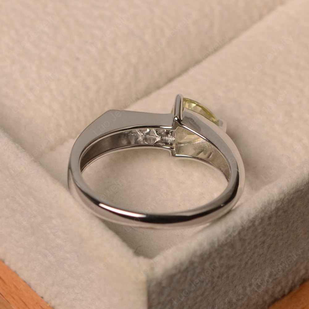 Dainty Arrow Lemon Quartz Promise Ring For Girls - LUO Jewelry