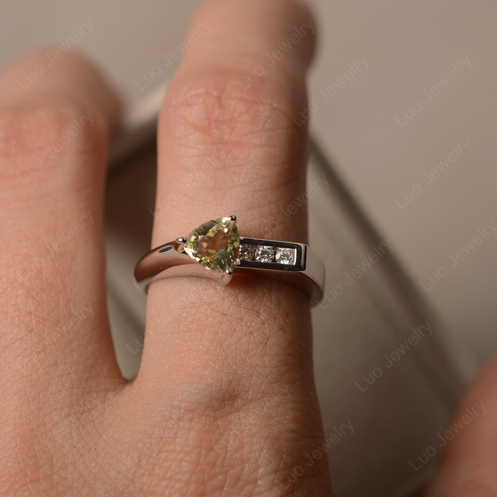 Dainty Arrow Lemon Quartz Promise Ring For Girls - LUO Jewelry