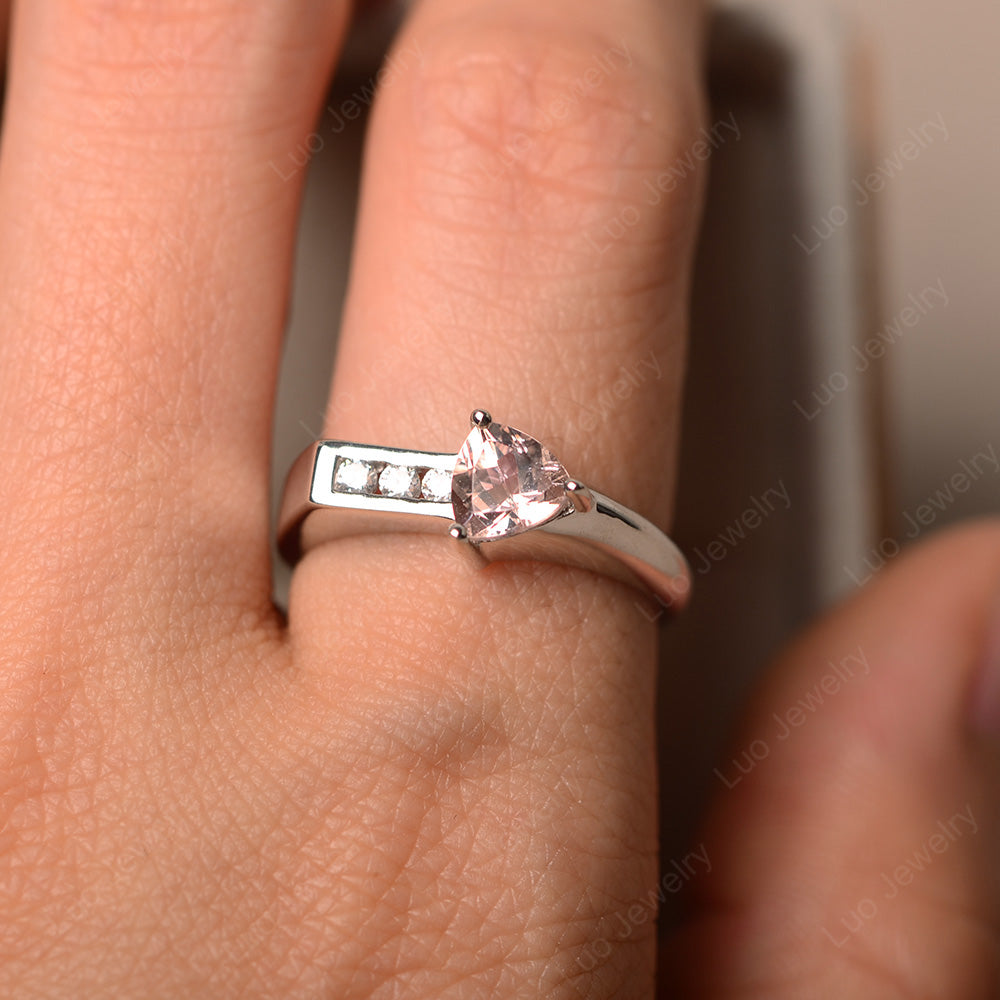 Dainty Arrow Morganite Promise Ring For Girls - LUO Jewelry