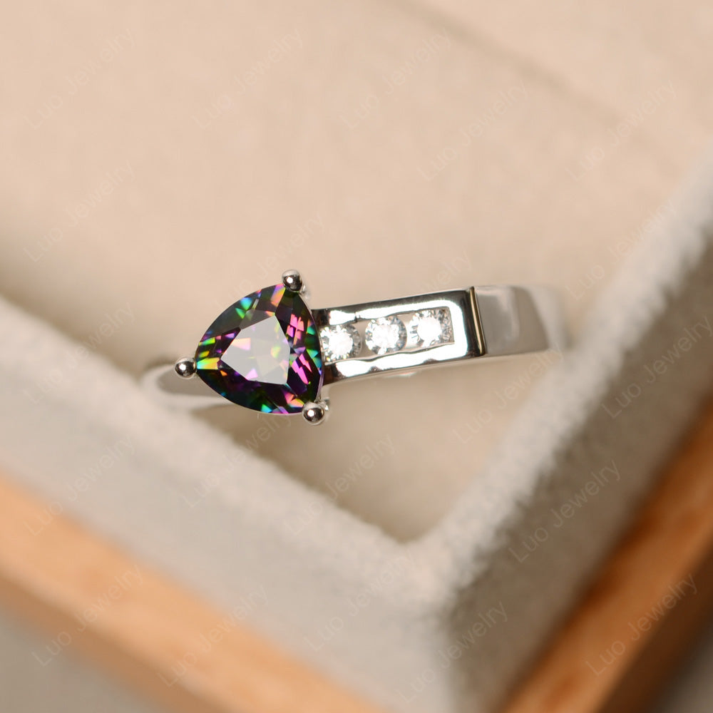 Dainty Arrow Mystic Topaz Promise Ring For Girls - LUO Jewelry