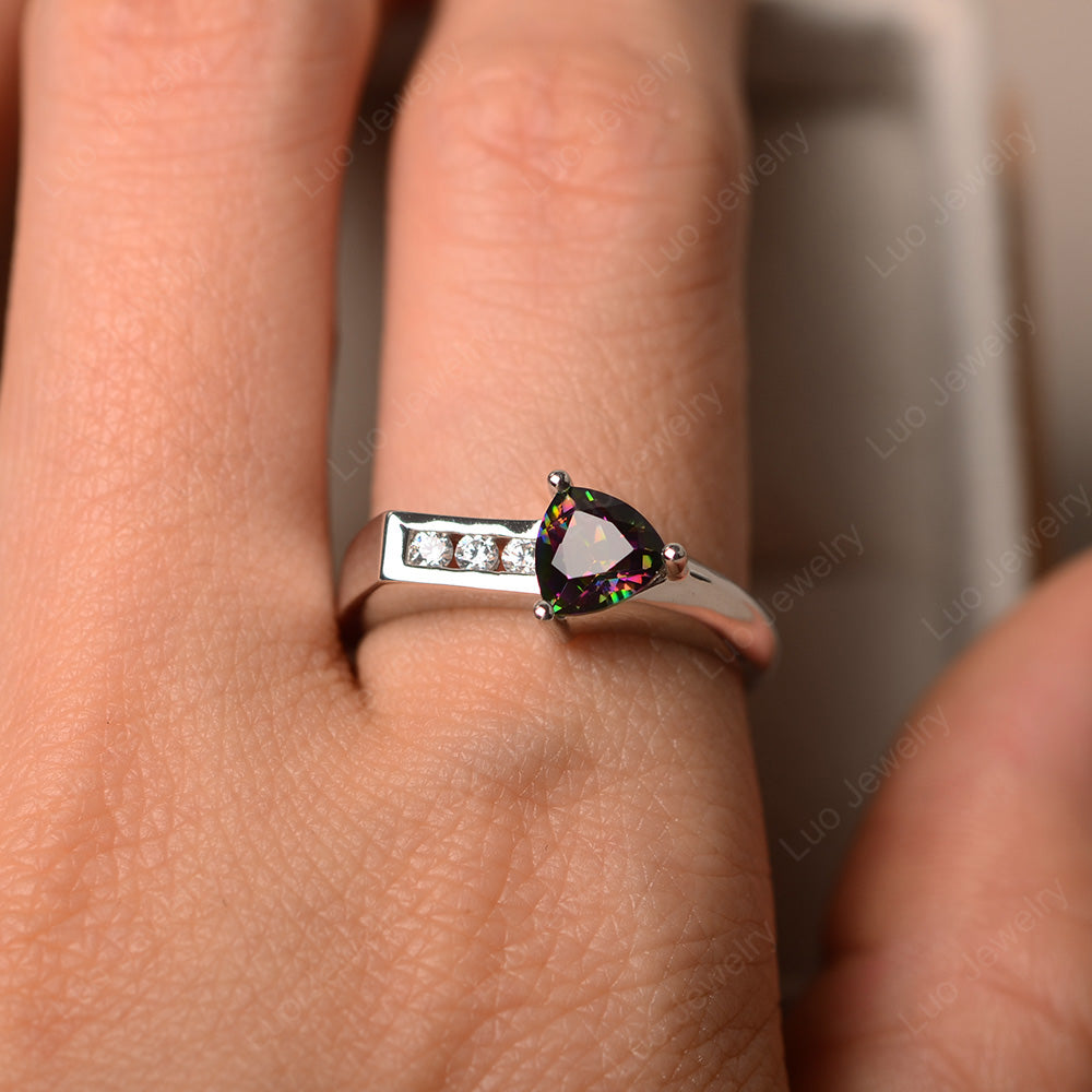 Dainty Arrow Mystic Topaz Promise Ring For Girls - LUO Jewelry