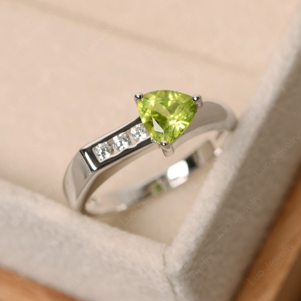 Dainty Arrow Peridot Promise Ring For Girls - LUO Jewelry