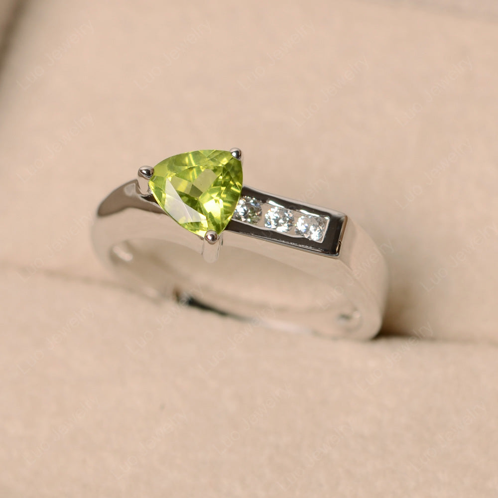 Dainty Arrow Peridot Promise Ring For Girls - LUO Jewelry