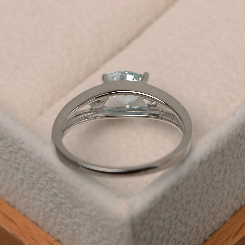 Trillion Cut Aquamarine Engagement Ring - LUO Jewelry