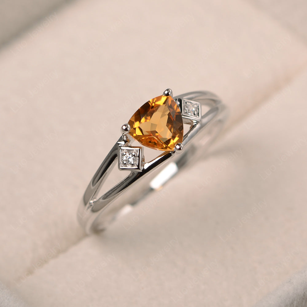 Trillion Cut Citrine Engagement Ring - LUO Jewelry