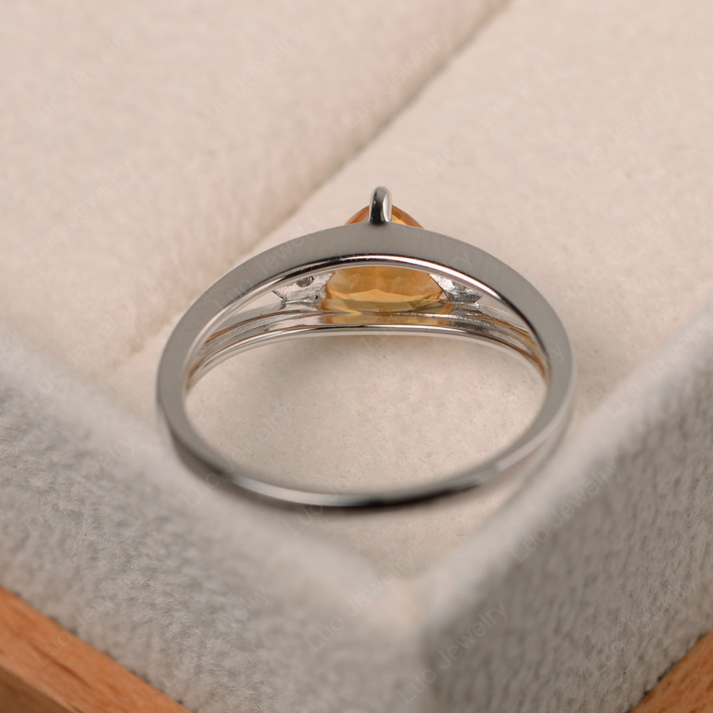 Trillion Cut Citrine Engagement Ring - LUO Jewelry