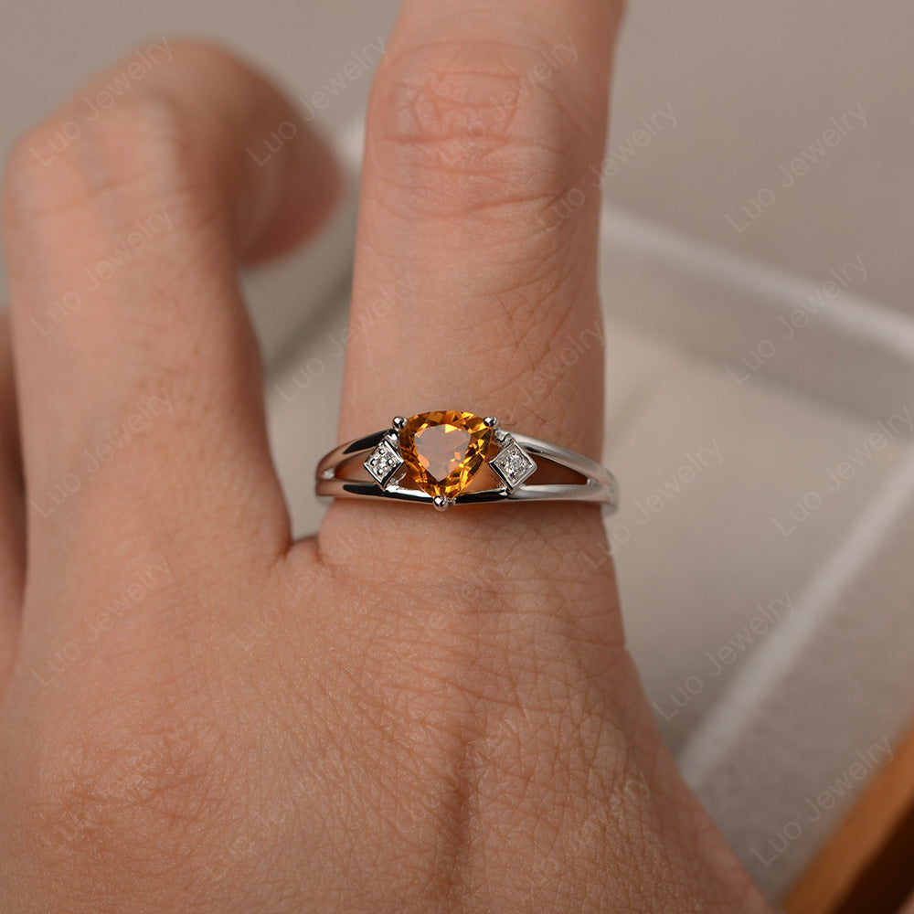 Trillion Cut Citrine Engagement Ring - LUO Jewelry