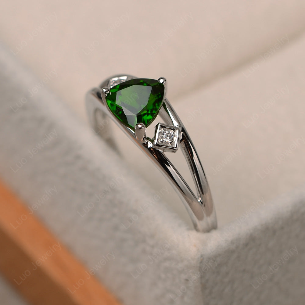 Trillion Cut Diopside Engagement Ring - LUO Jewelry