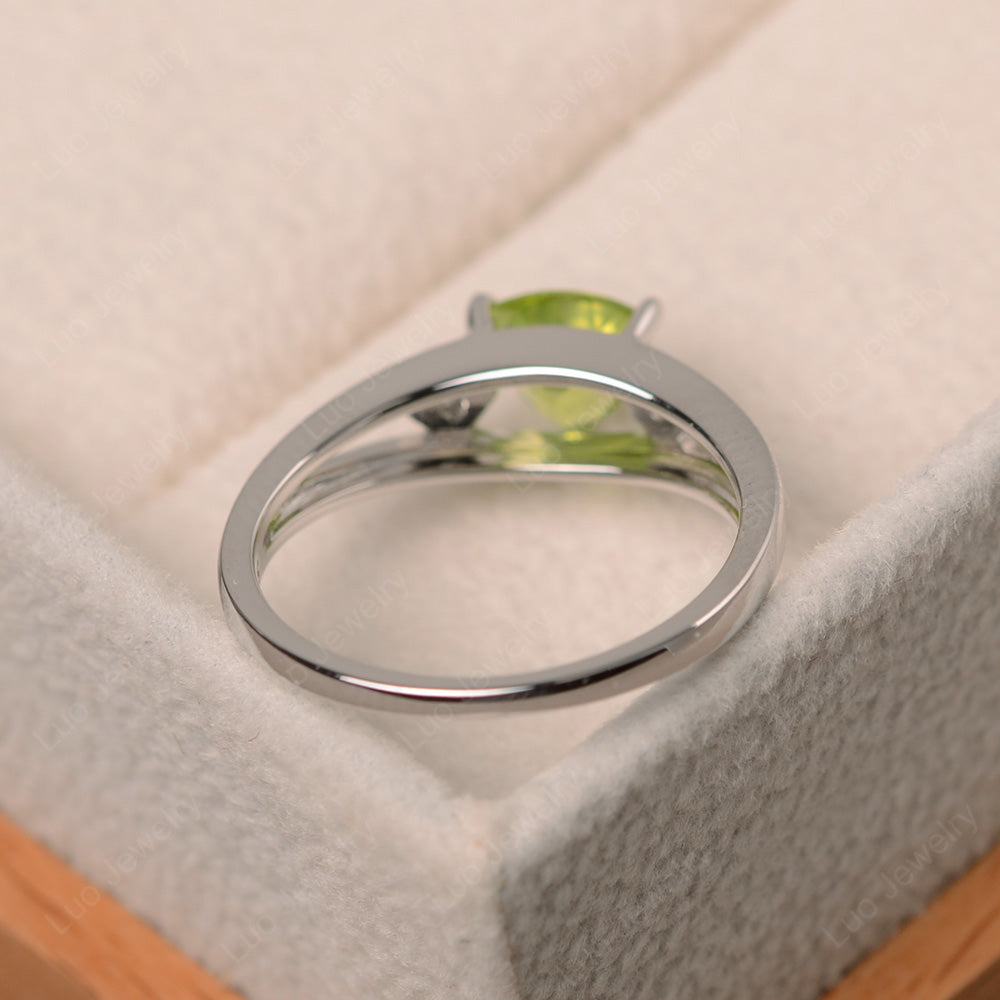 Trillion Cut Peridot Engagement Ring - LUO Jewelry