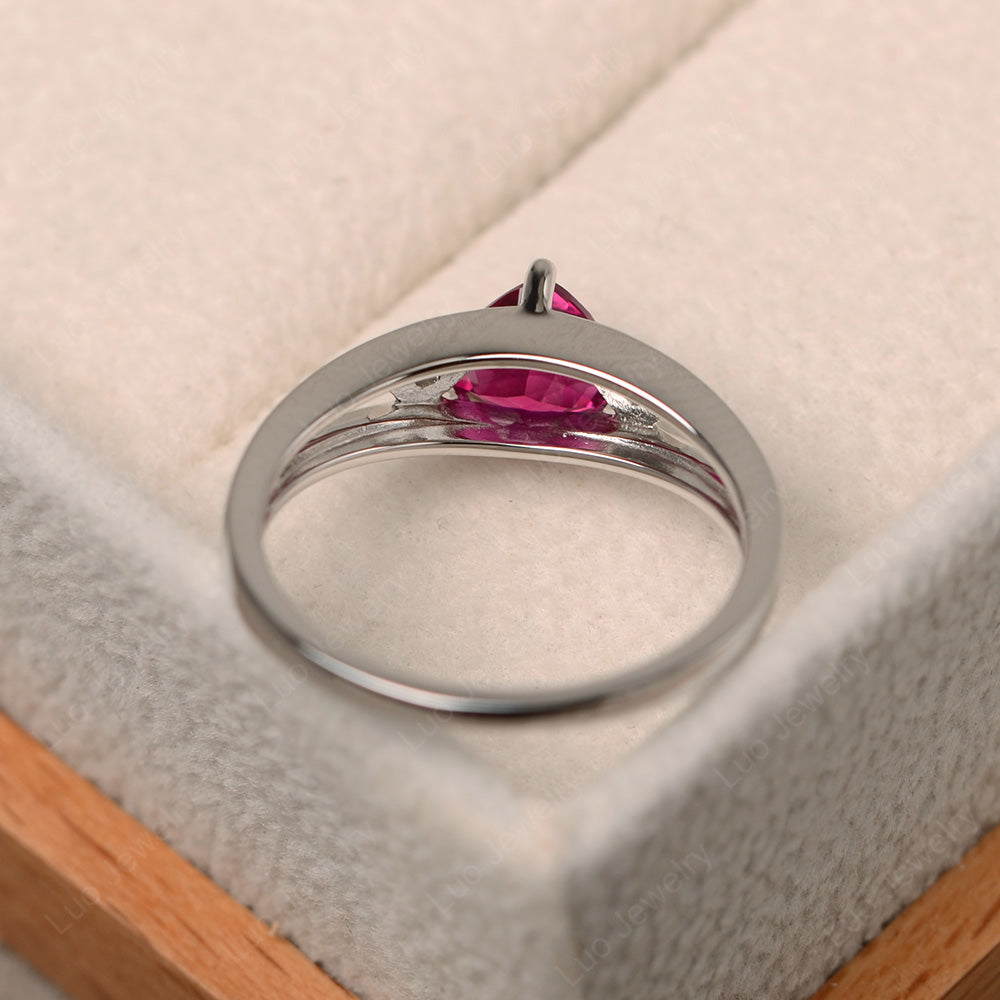 Trillion Cut Ruby Engagement Ring - LUO Jewelry