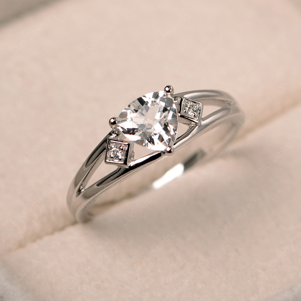 Trillion Cut White Topaz Engagement Ring - LUO Jewelry