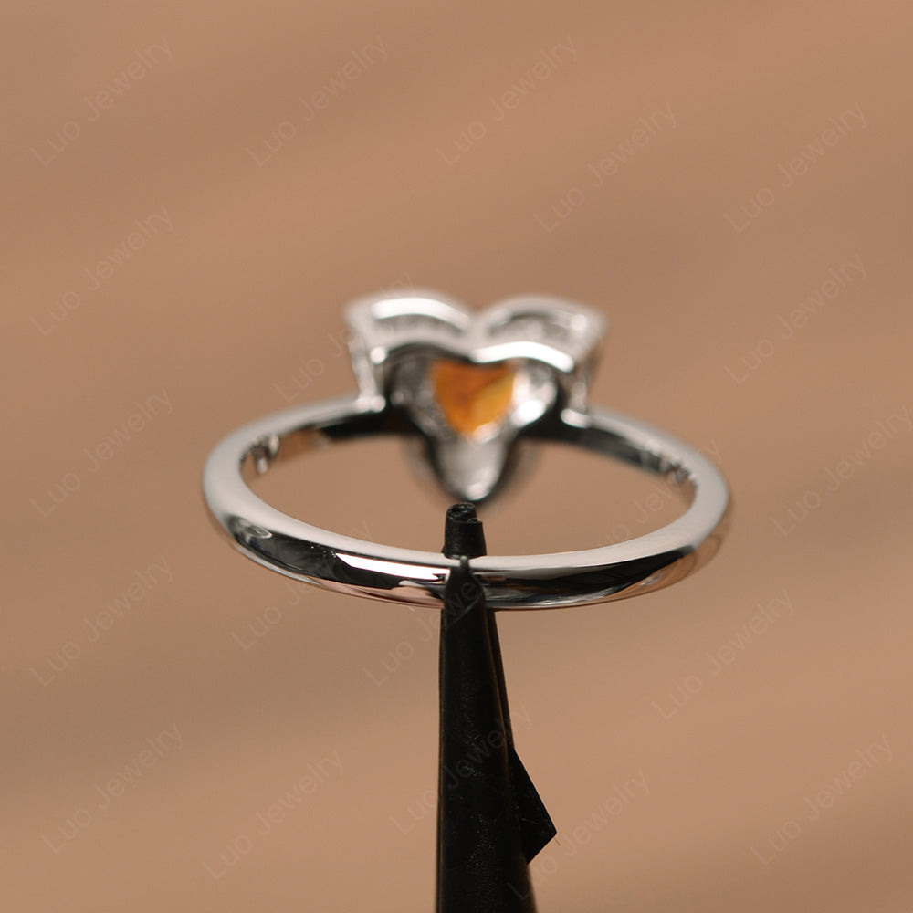 Trillion Cut Citrine Flower Wedding Ring - LUO Jewelry