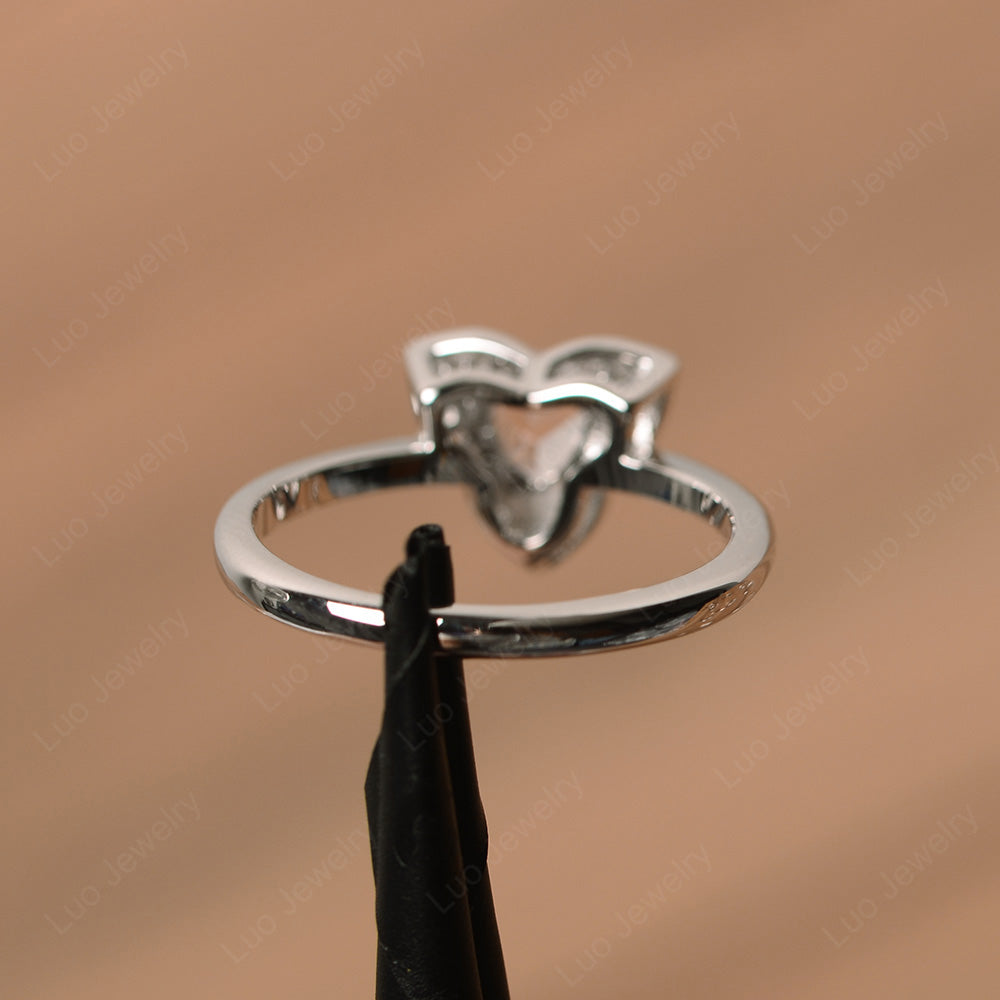 Trillion Cut Morganite Flower Wedding Ring - LUO Jewelry