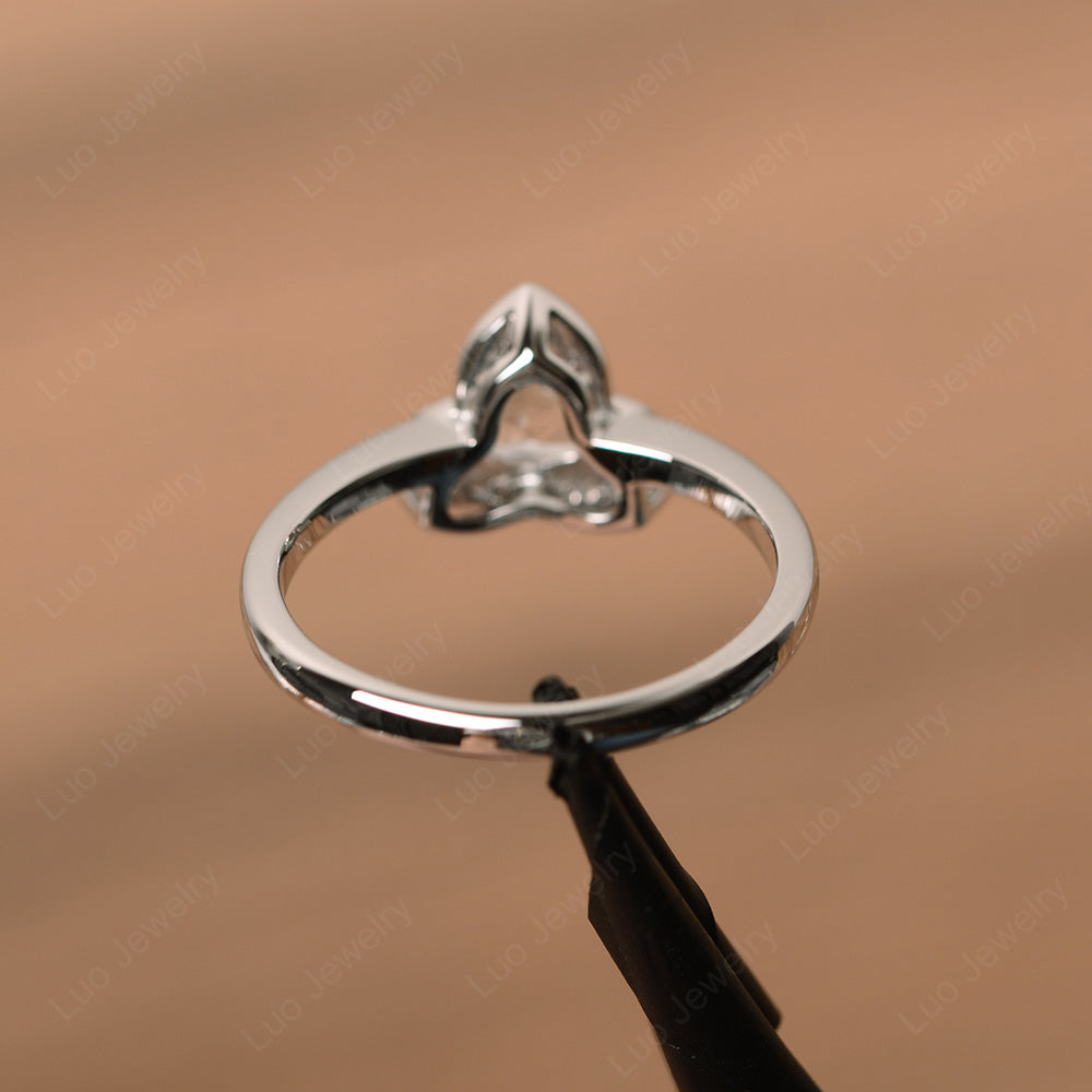Trillion Cut White Topaz Flower Wedding Ring - LUO Jewelry