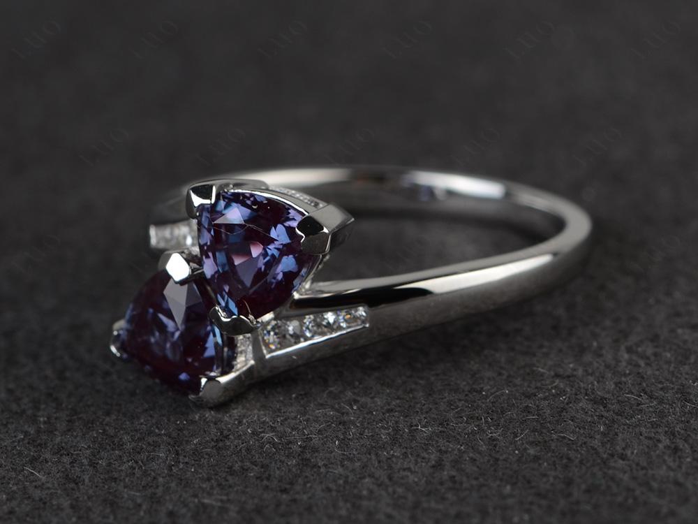 2 Stone Lab Grown Alexandrite Mothers Ring - LUO Jewelry