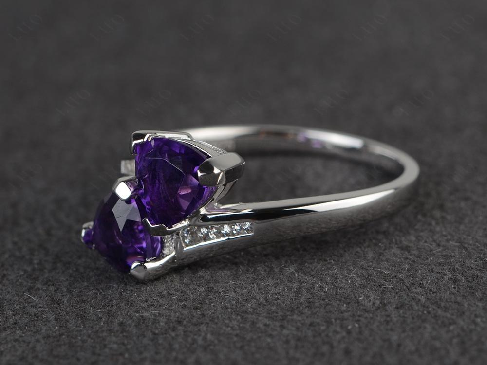 2 Stone Amethyst Mothers Ring - LUO Jewelry