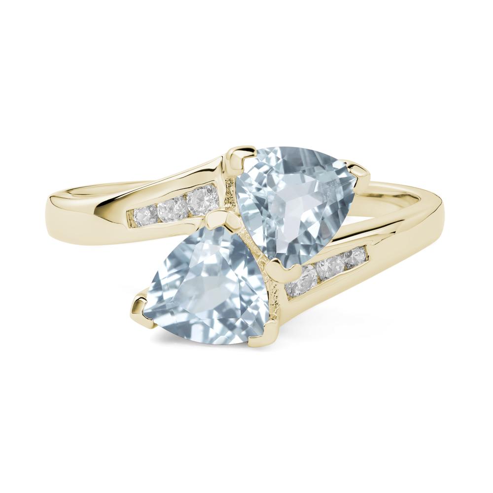 2 Stone Aquamarine Mothers Ring - LUO Jewelry #metal_14k yellow gold