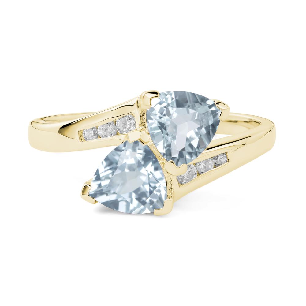 2 Stone Aquamarine Mothers Ring - LUO Jewelry #metal_18k yellow gold