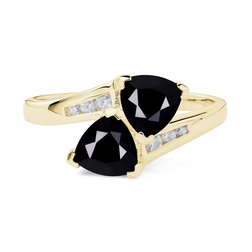 2 Stone Black Stone Mothers Ring - LUO Jewelry #metal_18k yellow gold