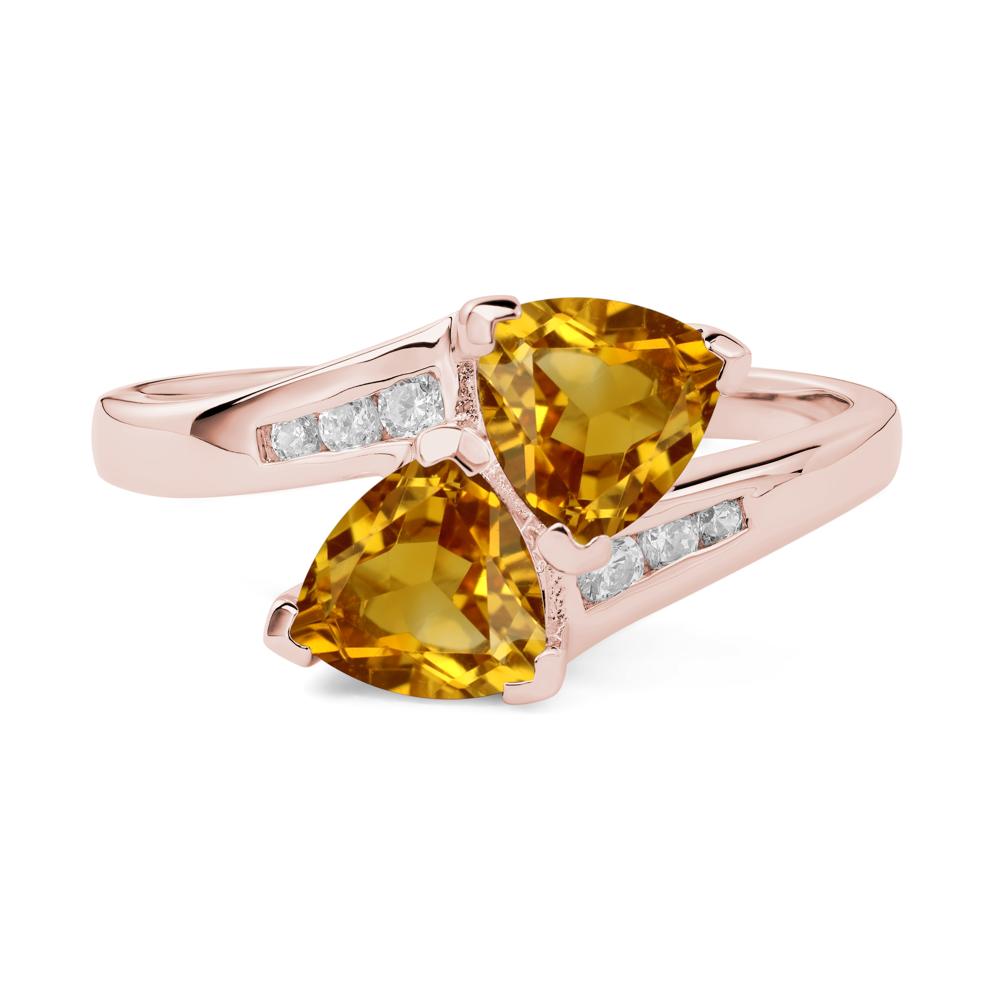 2 Stone Citrine Mothers Ring - LUO Jewelry #metal_18k rose gold