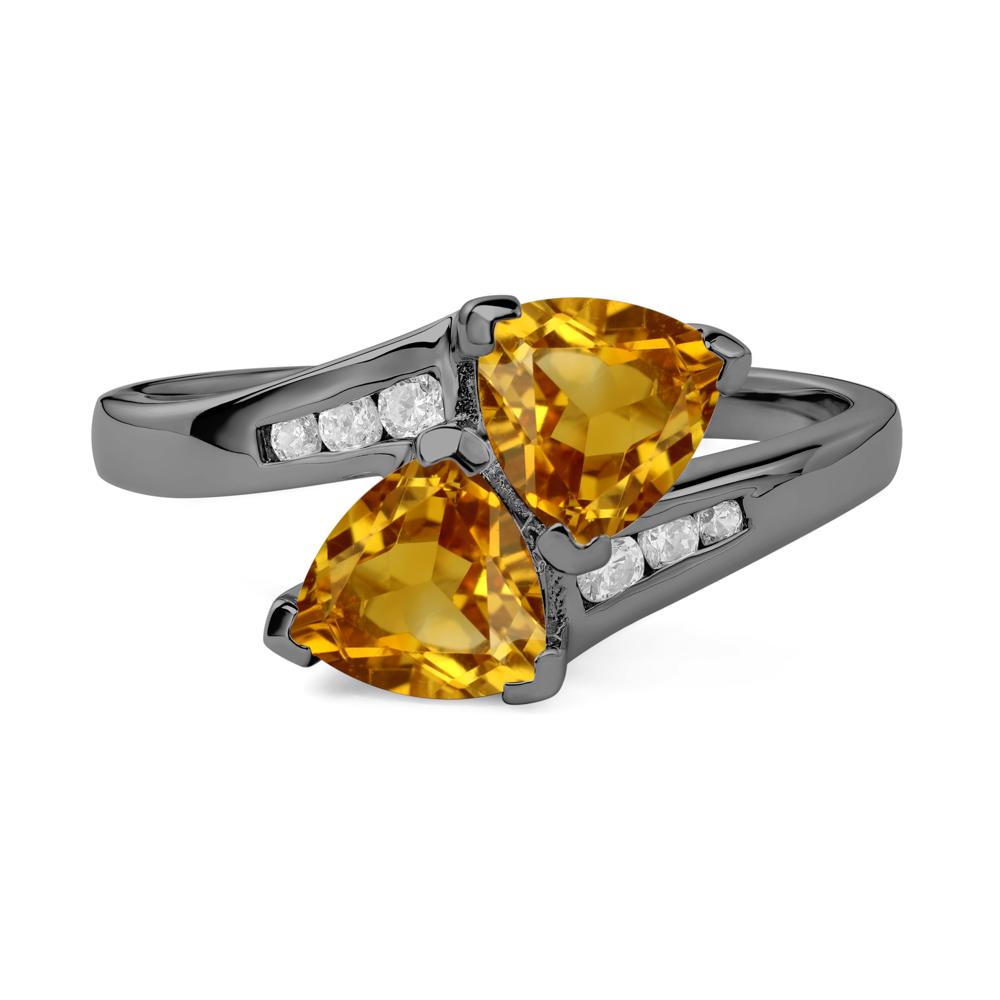 2 Stone Citrine Mothers Ring - LUO Jewelry #metal_black finish sterling silver