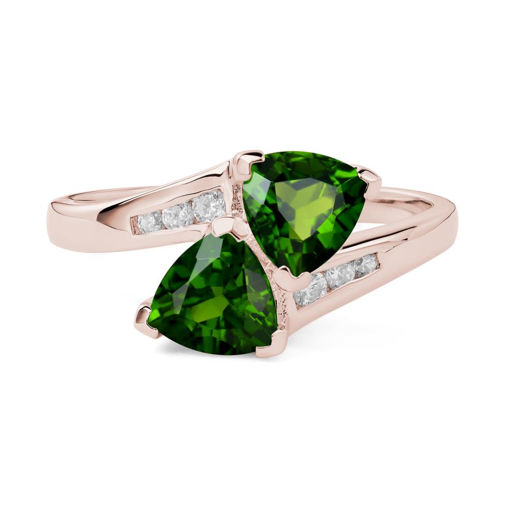 2 Stone Diopside Mothers Ring - LUO Jewelry #metal_14k rose gold