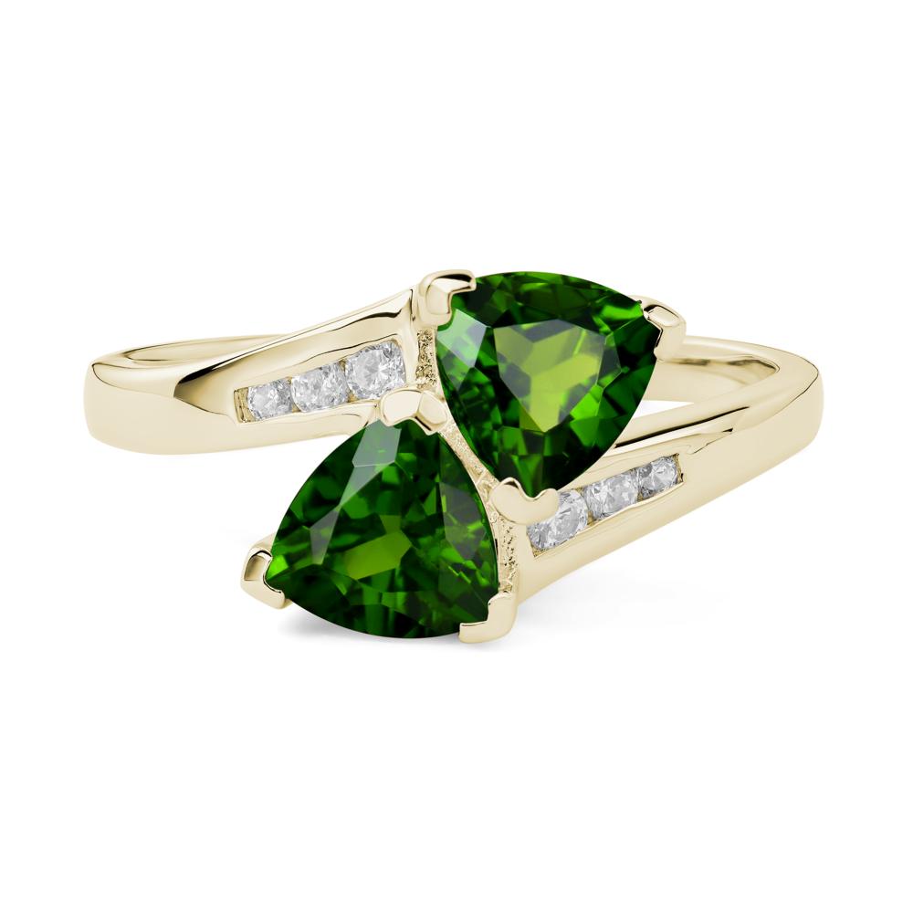 2 Stone Diopside Mothers Ring - LUO Jewelry #metal_14k yellow gold