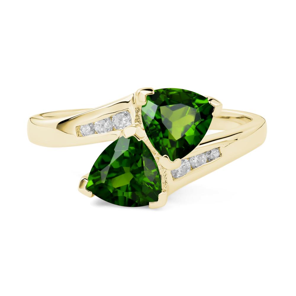 2 Stone Diopside Mothers Ring - LUO Jewelry #metal_18k yellow gold