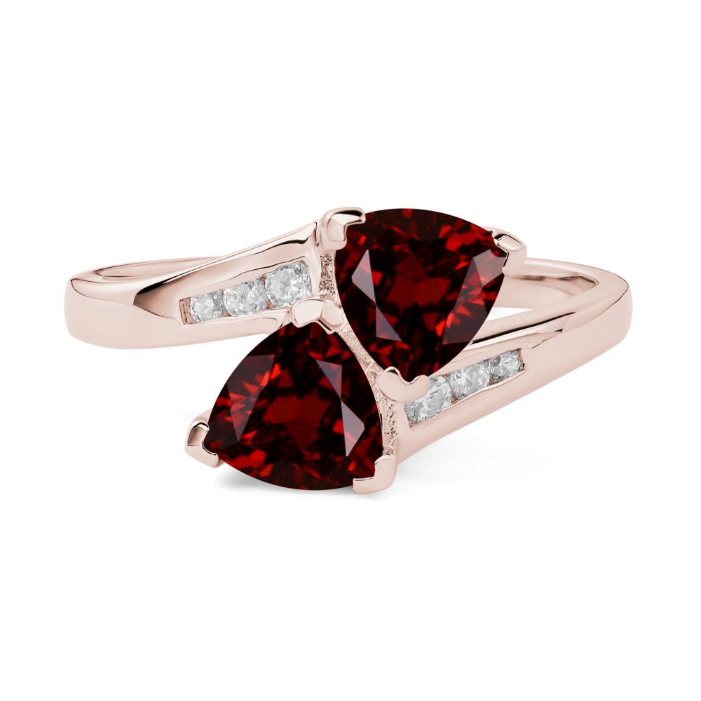 2 Stone Garnet Mothers Ring - LUO Jewelry #metal_14k rose gold