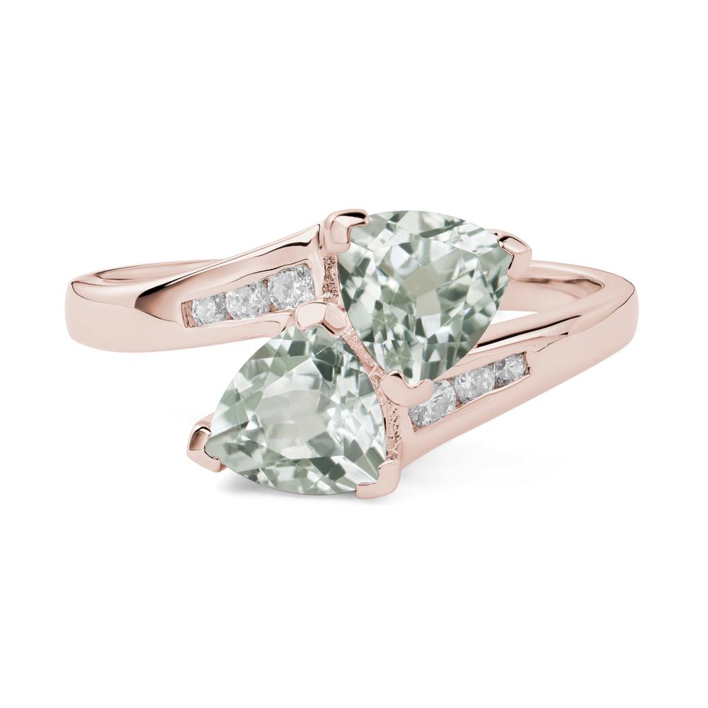 2 Stone Green Amethyst Mothers Ring - LUO Jewelry #metal_14k rose gold