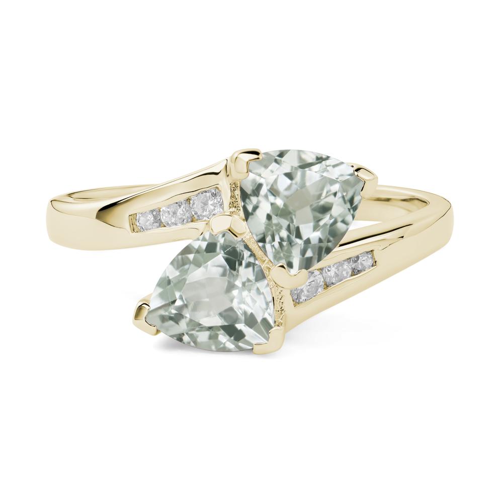 2 Stone Green Amethyst Mothers Ring - LUO Jewelry #metal_14k yellow gold