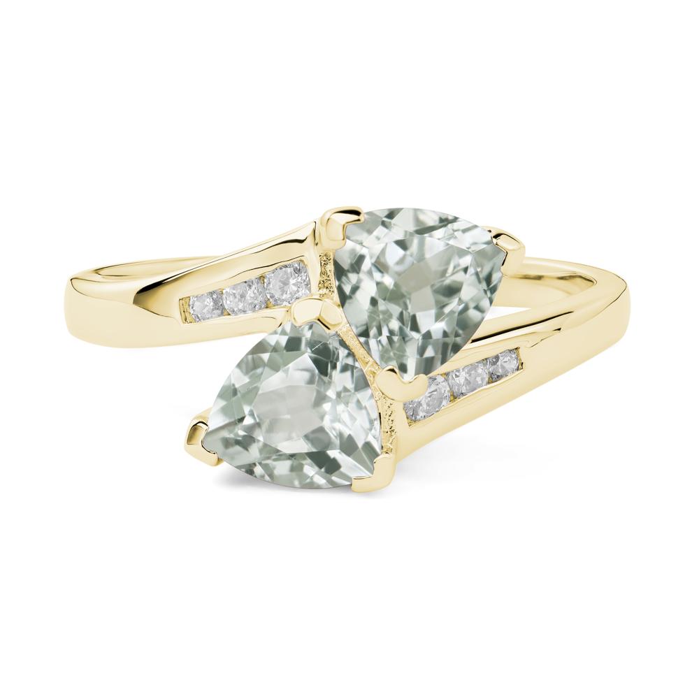 2 Stone Green Amethyst Mothers Ring - LUO Jewelry #metal_18k yellow gold