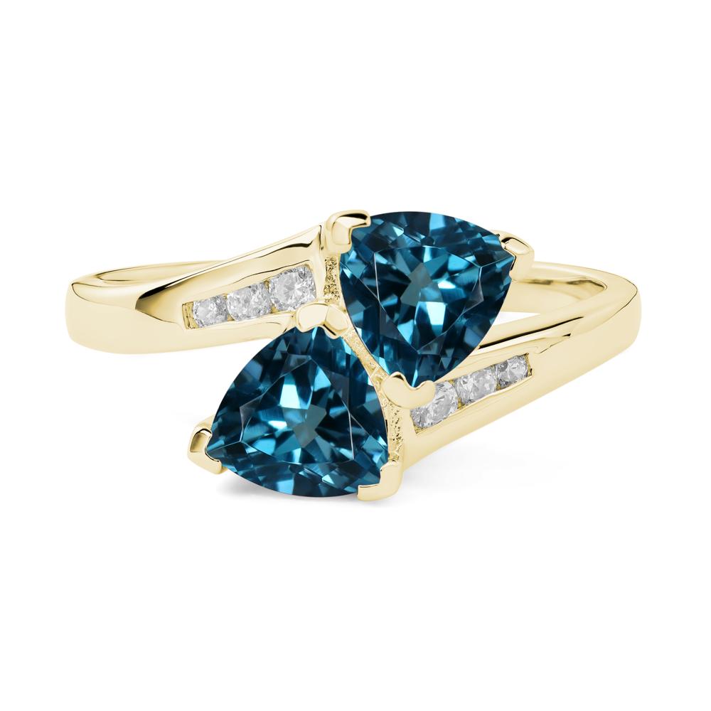 2 Stone London Blue Topaz Mothers Ring - LUO Jewelry #metal_18k yellow gold
