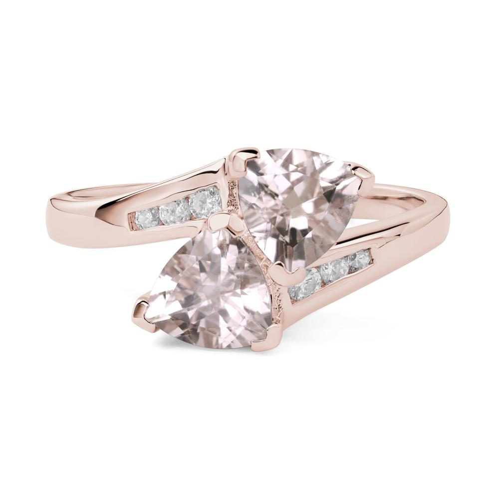2 Stone Morganite Mothers Ring - LUO Jewelry #metal_14k rose gold