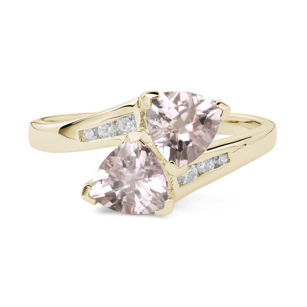 2 Stone Morganite Mothers Ring - LUO Jewelry #metal_14k yellow gold
