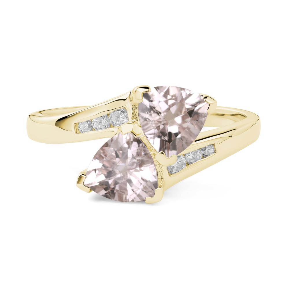 2 Stone Morganite Mothers Ring - LUO Jewelry #metal_18k yellow gold