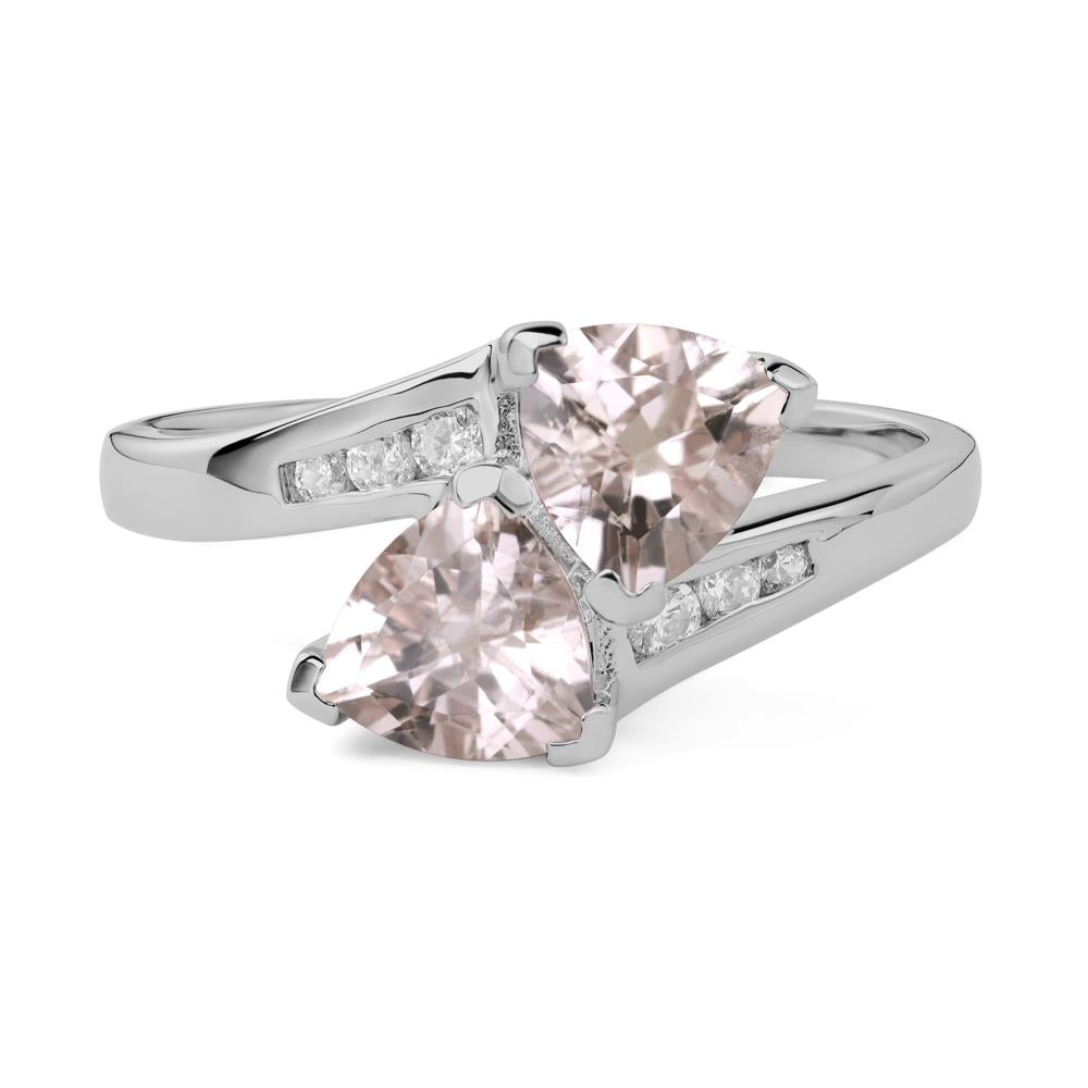 2 Stone Morganite Mothers Ring - LUO Jewelry #metal_platinum