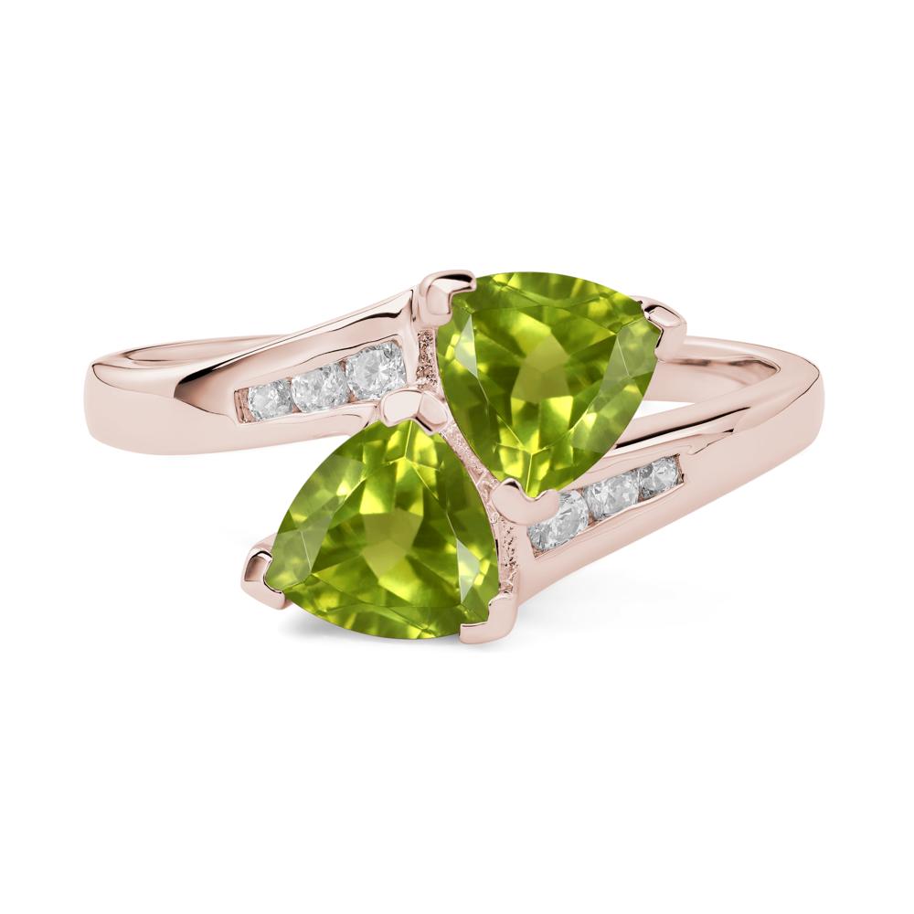 2 Stone Peridot Mothers Ring - LUO Jewelry #metal_14k rose gold