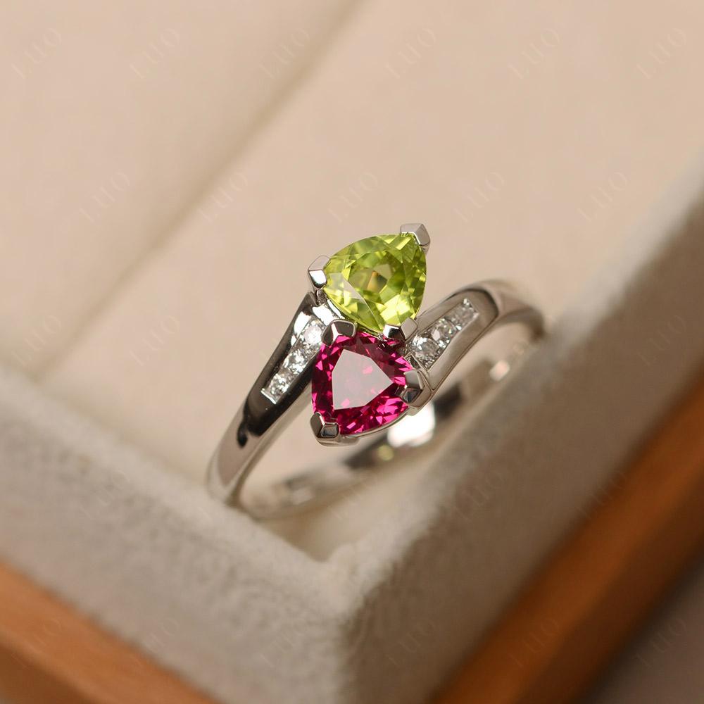 Ruby and Peridot Ring - LUO Jewelry