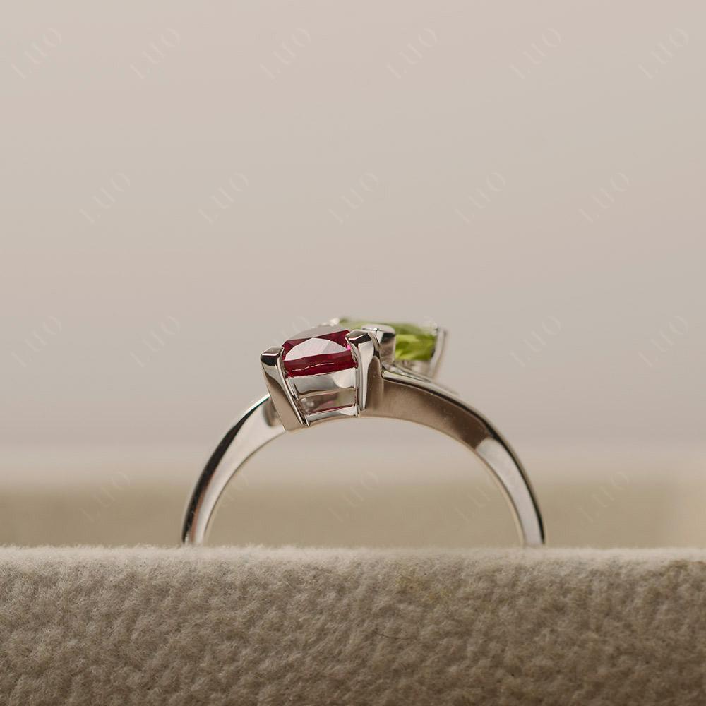 Ruby and Peridot Ring - LUO Jewelry