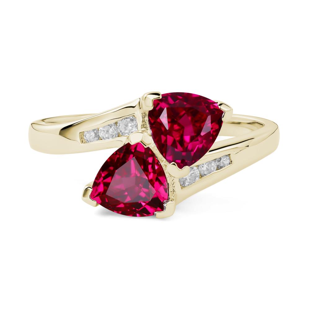 2 Stone Ruby Mothers Ring - LUO Jewelry #metal_14k yellow gold
