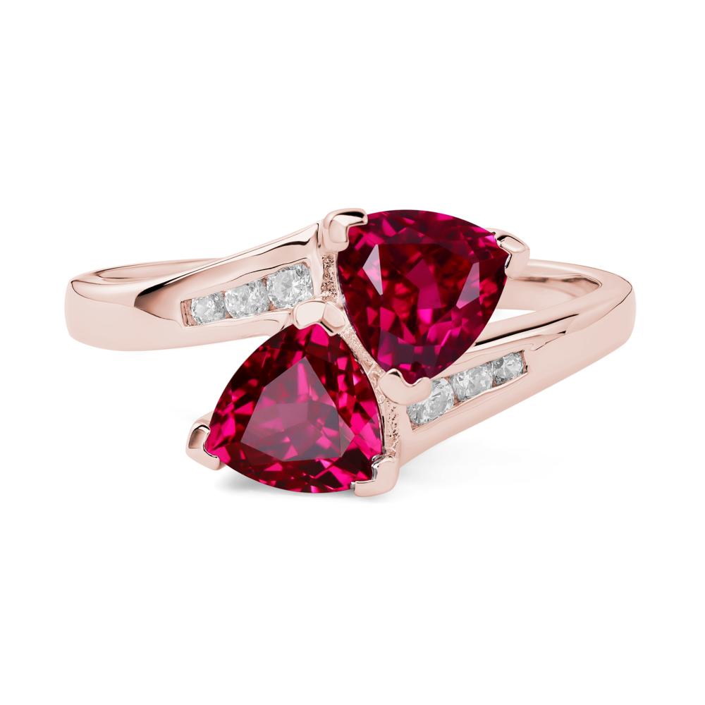 2 Stone Ruby Mothers Ring - LUO Jewelry #metal_18k rose gold