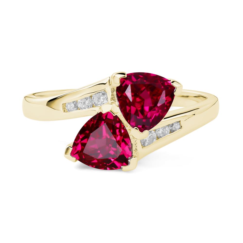 2 Stone Ruby Mothers Ring - LUO Jewelry #metal_18k yellow gold