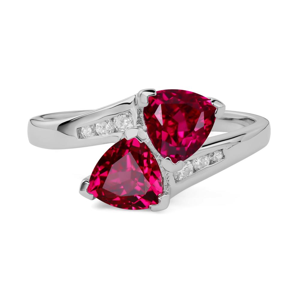 2 Stone Ruby Mothers Ring - LUO Jewelry #metal_platinum