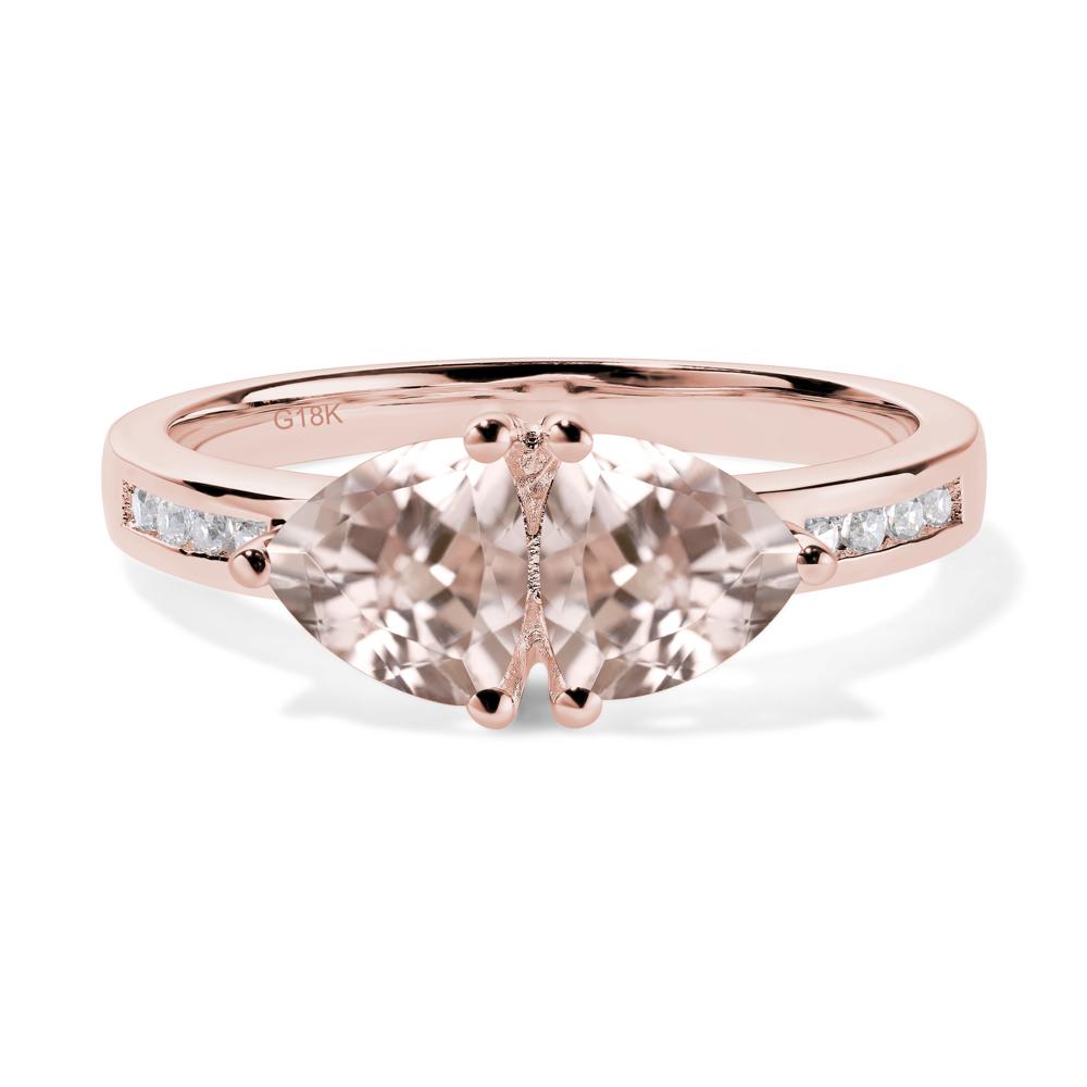 Trillion Cut Two Stone Morganite Ring - LUO Jewelry #metal_18k rose gold