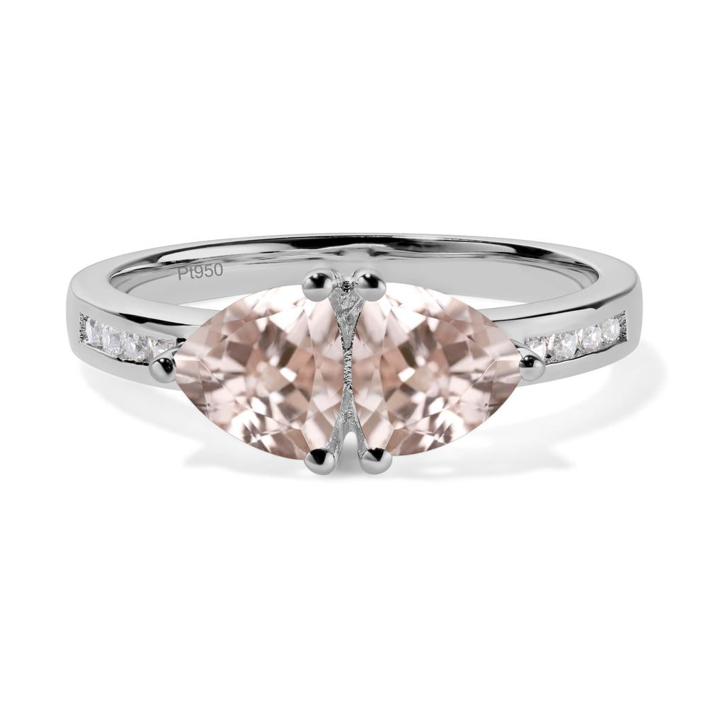 Trillion Cut Two Stone Morganite Ring - LUO Jewelry #metal_platinum