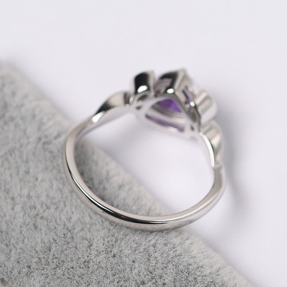 Amethyst Wedding Ring Trillion Cut Art Deco - LUO Jewelry
