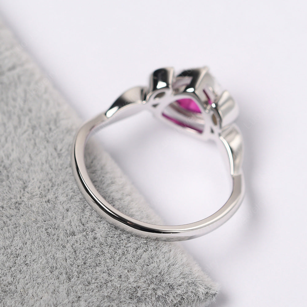 Ruby Wedding Ring Trillion Cut Art Deco - LUO Jewelry
